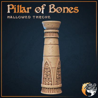 Pillar of Bones - Hallowed Throne Catacombs - 32mm Scale - Unpainted Miniature for DnD, Pathfinder, Tabletop RPGs & Dioramas - World Forge