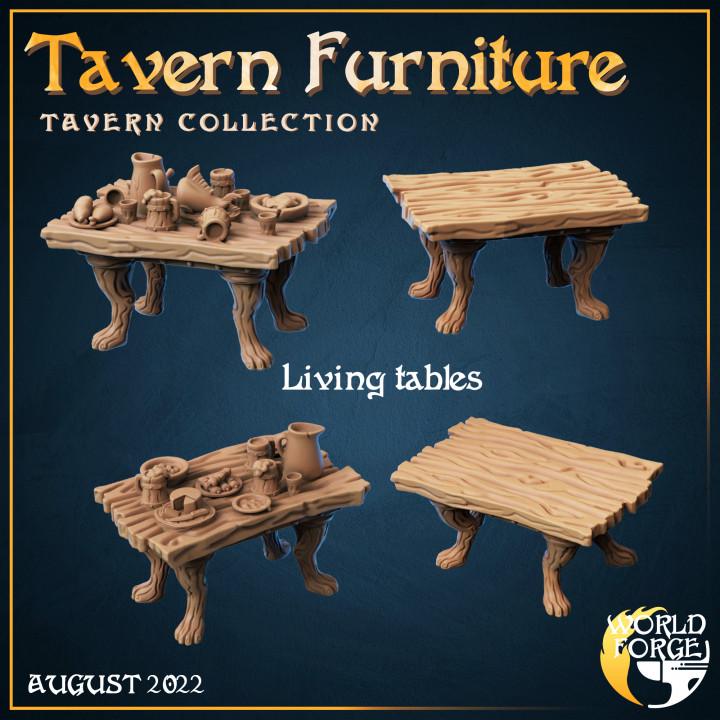 Table & Chair Set - Arcane Dragon Tavern Collection - 32mm Scale - Unpainted Miniature for DnD, Pathfinder, Tabletop RPGs, and Dioramas