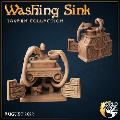 Washing Sink - Arcane Dragon Tavern Collection - 32mm Scale - Unpainted Miniature for DnD, Pathfinder, Tabletop RPGs, and Dioramas
