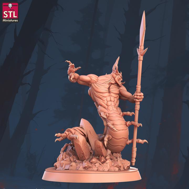 Chilopendras, Bug Monsters - 32mm Scale - Unpainted Miniature for DnD, Pathfinder, Tabletop RPGs - STL Miniatures