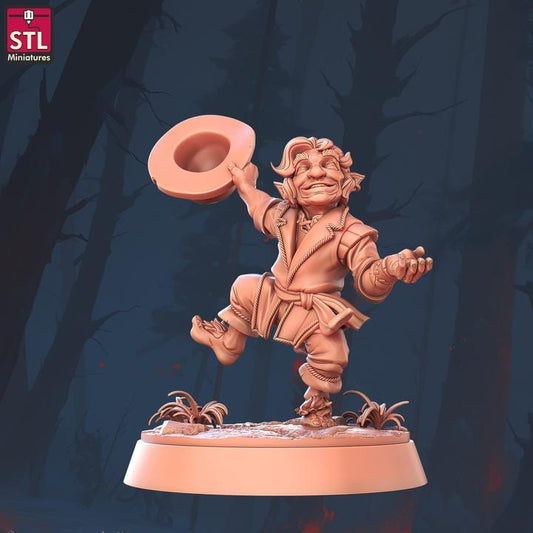 Dancing Halfling - Town Festival Set - 32mm Scale - Unpainted Miniature for DnD, Pathfinder, Tabletop RPGs - STL Miniatures