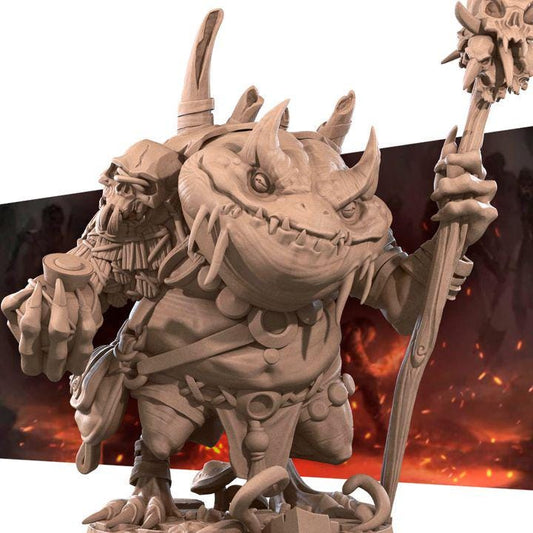 Slaad Adventurer - 32mm, 35mm Scale - Unpainted Miniature for DnD, Pathfinder, Tabletop RPGs - Bite the Bullet