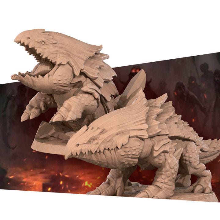 Bulette - 32mm, 35mm Scale - Unpainted Miniature for DnD, Pathfinder, Tabletop RPGs - Bite the Bullet