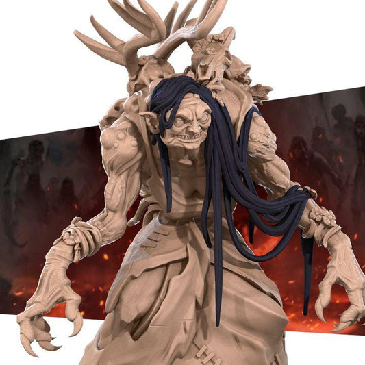 Annis Hag - 32mm, 35mm Scale - Unpainted Miniature for DnD, Pathfinder, Tabletop RPGs - Bite the Bullet