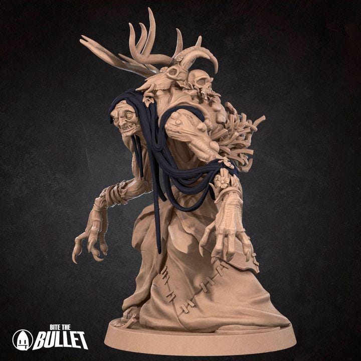 Annis Hag - 32mm, 35mm Scale - Unpainted Miniature for DnD, Pathfinder, Tabletop RPGs - Bite the Bullet