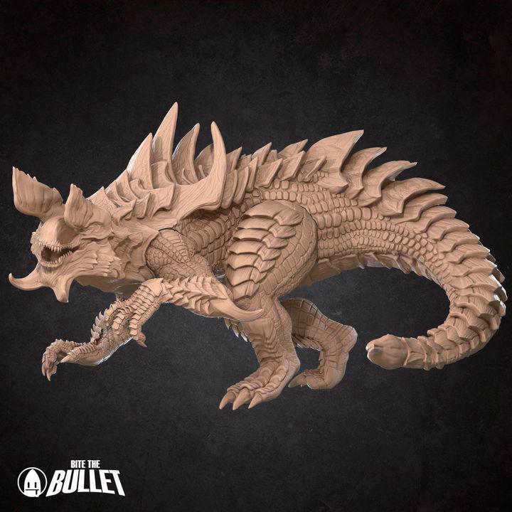 Tarrasque - 32mm, 35mm Scale - Unpainted Miniature for DnD, Pathfinder, Tabletop RPGs - Bite the Bullet