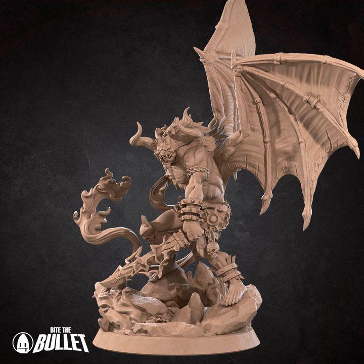 Balor - 32mm, 35mm Scale - Unpainted Miniature for DnD, Pathfinder, Tabletop RPGs - Bite the Bullet