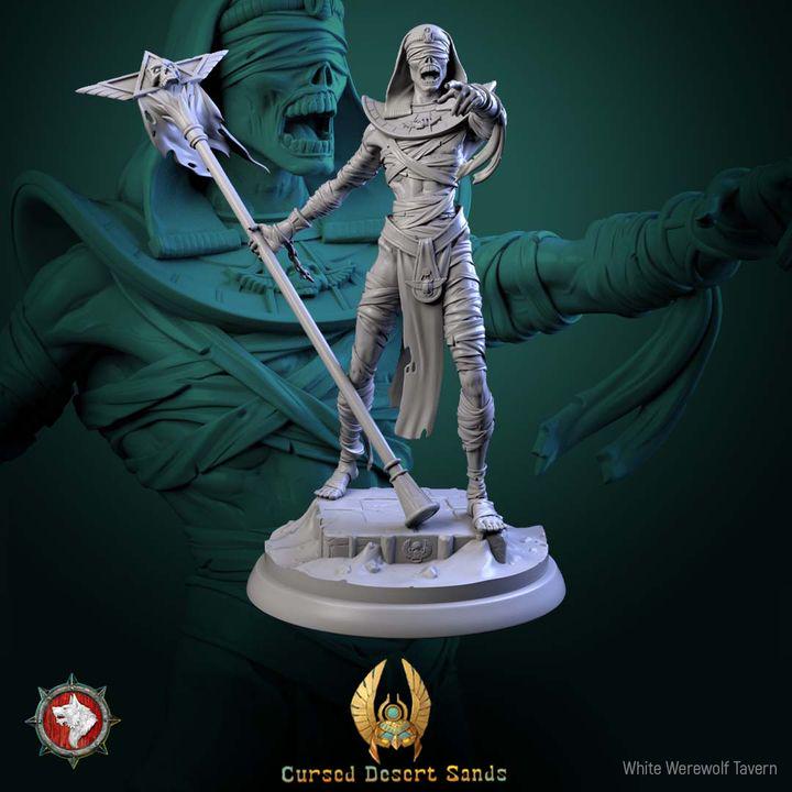 Cursed Mummies - 32mm Scale - Unpainted Miniature for DnD, Pathfinder, Tabletop RPGs - White Werewolf Tavern