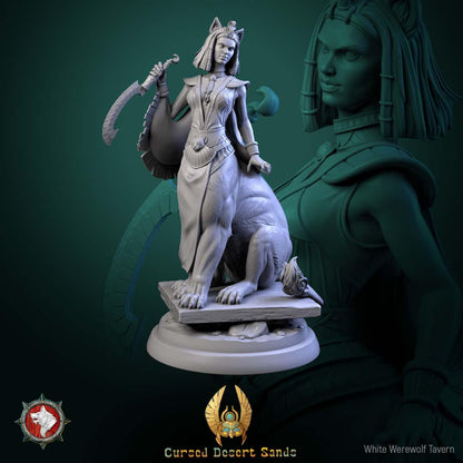 Sphinx Daughters of Sekhara - 32mm Scale - Unpainted Miniature for DnD, Pathfinder, Tabletop RPGs - White Werewolf Tavern