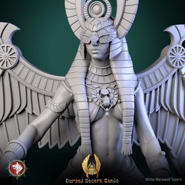 Sekhara the Lion Mother - 32mm Scale - Unpainted Miniature for DnD, Pathfinder, Tabletop RPGs - White Werewolf Tavern