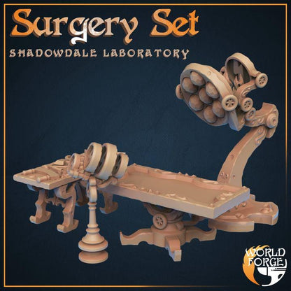 Surgery Set - Shadowdale Evil Laboratory - 32mm Scale - Unpainted Miniature for DnD, Pathfinder, Tabletop RPGs, Dioramas - World Forge