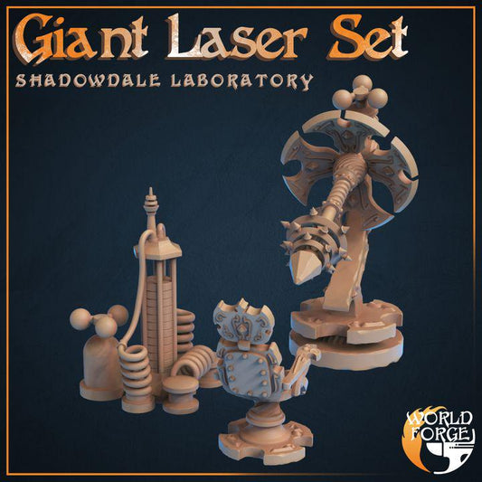 Giant Laser Set - Shadowdale Evil Laboratory - 32mm Scale - Unpainted Miniature for DnD, Pathfinder, Tabletop RPGs, Dioramas - World Forge