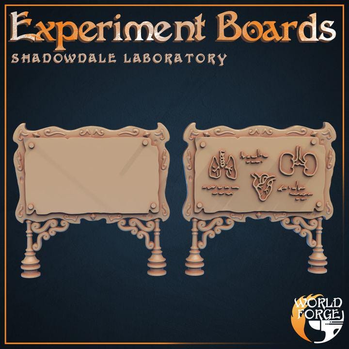 Experiment Boards - Shadowdale Evil Laboratory - 32mm Scale - Unpainted Miniature for DnD, Pathfinder, Tabletop RPGs, Dioramas - World Forge