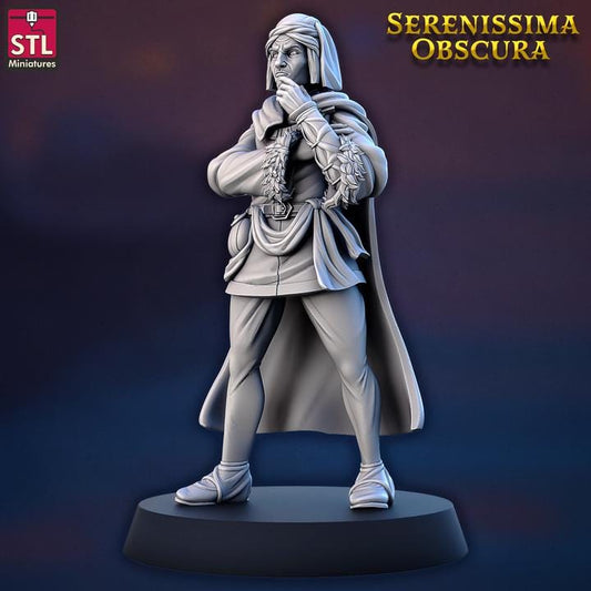 Noble, Lorenzo de Medici - Serenissima Obscura - 32mm Scale - Unpainted Miniature for DnD, Pathfinder, Tabletop RPGs - STL Minis