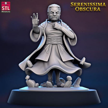 Human Druid, Emerencia - Serenissima Obscura - 32mm Scale - Unpainted Miniature for DnD, Pathfinder, Tabletop RPGs - STL Minis