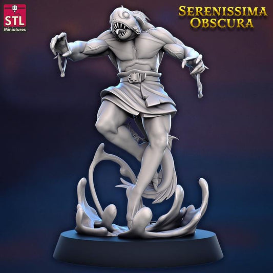 Baba, Fishfolk - Serenissima Obscura - 32mm Scale - Unpainted Miniature for DnD, Pathfinder, Tabletop RPGs - STL Miniatures