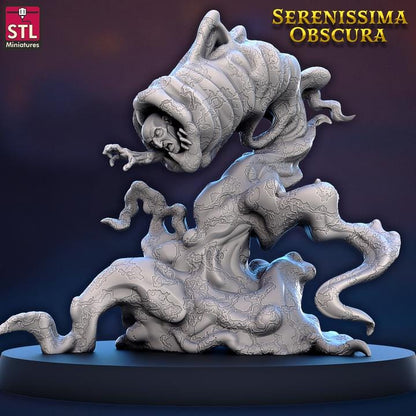 Tentacles From The Myst, Pose A - Serenissima Obscura - 32mm Scale - Unpainted Miniature for DnD, Pathfinder, Tabletop RPGs - STL Minis