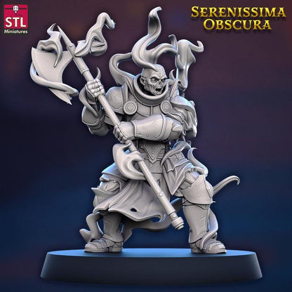 Undead Paladin, Shadow Warrrior A - Serenissima Obscura - 32mm Scale - Unpainted Miniature for DnD, Pathfinder, Tabletop RPGs - STL Minis