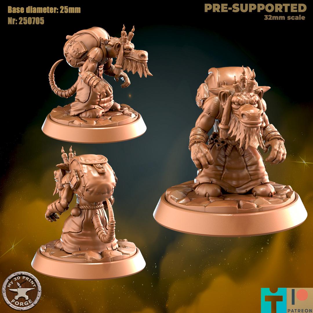 Kobold Pyromancer - 4 Poses - 32mm Scale - Unpainted Miniature for DnD, Pathfinder, Tabletop RPGs - My3dPrintForge