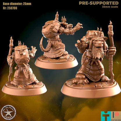 Kobold Pyromancer - 4 Poses - 32mm Scale - Unpainted Miniature for DnD, Pathfinder, Tabletop RPGs - My3dPrintForge