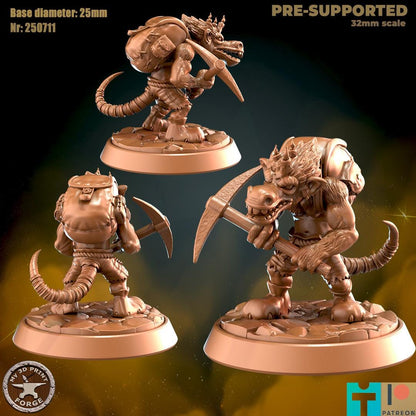 Kobold Thief - 3 Poses - 32mm Scale - Unpainted Miniature for DnD, Pathfinder, Tabletop RPGs - My3dPrintForge