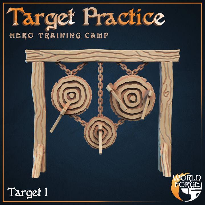 Training Targets - Training Camp - 32mm Scale - Unpainted Miniature for DnD, Pathfinder, Tabletop RPGs, and Dioramas - World Forge