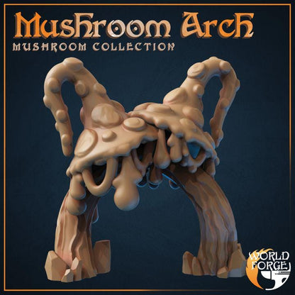 Mushroom Arch - Mushroom Collection - 32mm Scale - Unpainted Miniature for DnD, Pathfinder, Tabletop RPGs, and Dioramas - World Forge