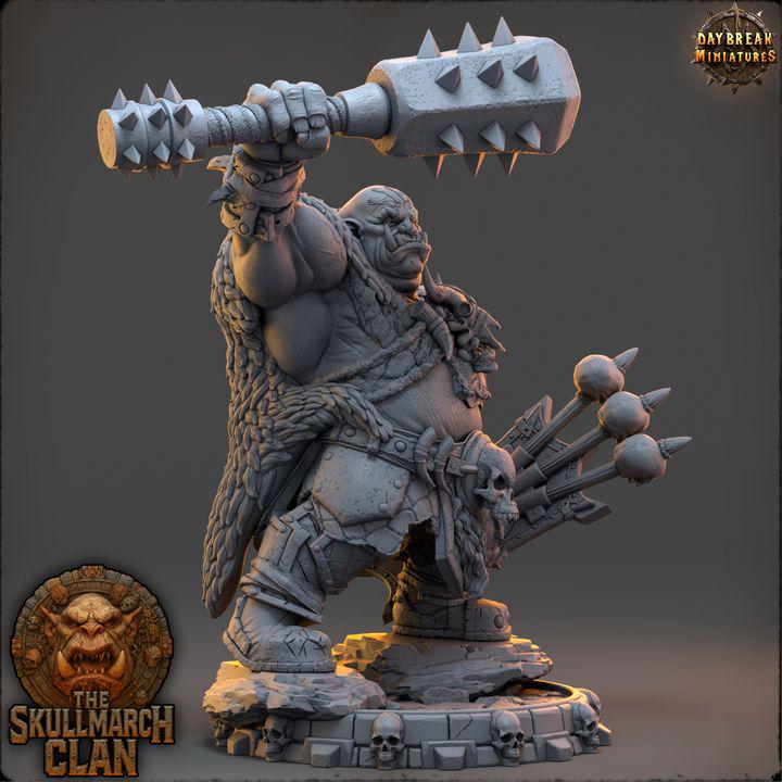 Grunmar Oathbreaker - The Skullmarch Clan - 32mm Scale - Unpainted Miniature for DnD, Pathfinder, Tabletop RPGs - Daybreak Miniatures