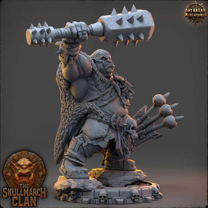 Grunmar Oathbreaker - The Skullmarch Clan - 32mm Scale - Unpainted Miniature for DnD, Pathfinder, Tabletop RPGs - Daybreak Miniatures