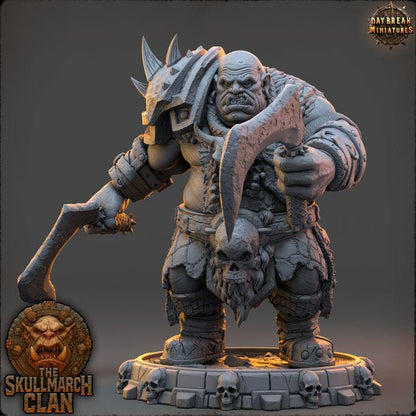 Lokthar Stonewound - The Skullmarch Clan - 32mm Scale - Unpainted Miniature for DnD, Pathfinder, Tabletop RPGs - Daybreak Miniatures