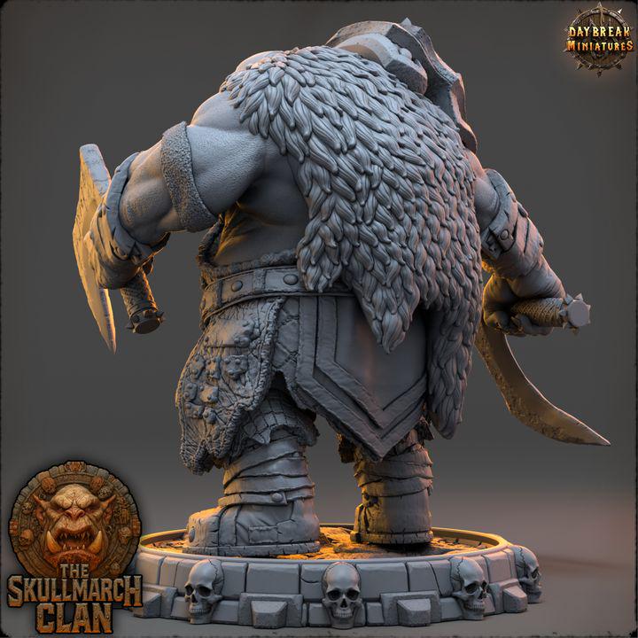 Lokthar Stonewound - The Skullmarch Clan - 32mm Scale - Unpainted Miniature for DnD, Pathfinder, Tabletop RPGs - Daybreak Miniatures