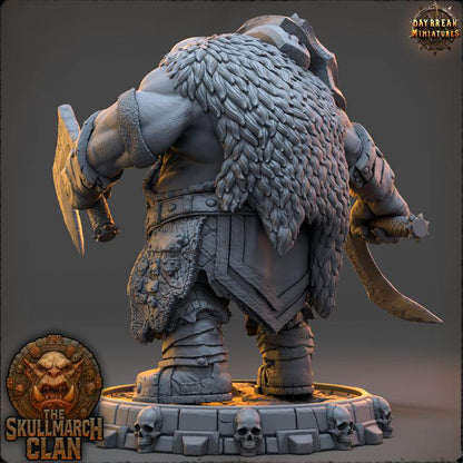 Lokthar Stonewound - The Skullmarch Clan - 32mm Scale - Unpainted Miniature for DnD, Pathfinder, Tabletop RPGs - Daybreak Miniatures