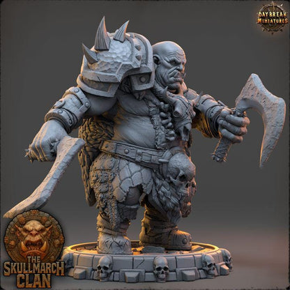 Lokthar Stonewound - The Skullmarch Clan - 32mm Scale - Unpainted Miniature for DnD, Pathfinder, Tabletop RPGs - Daybreak Miniatures