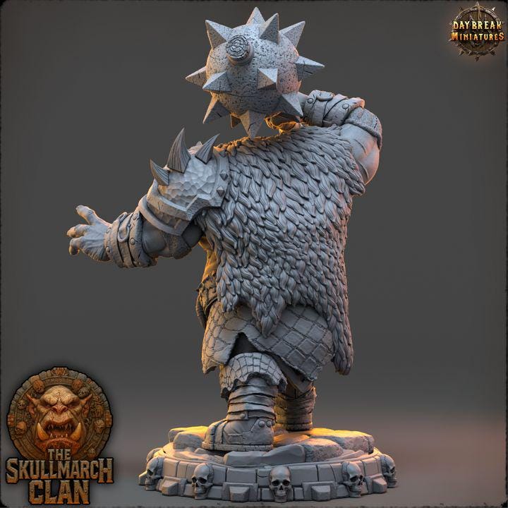 Marnok Cursebearer - The Skullmarch Clan - 32mm Scale - Unpainted Miniature for DnD, Pathfinder, Tabletop RPGs - Daybreak Miniatures