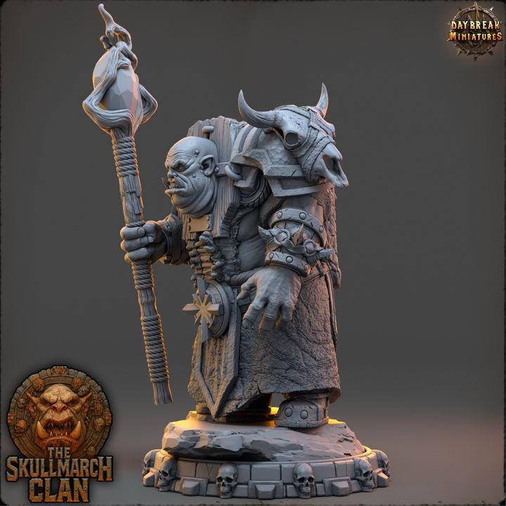 Molgar Ashvoice - The Skullmarch Clan - 32mm Scale - Unpainted Miniature for DnD, Pathfinder, Tabletop RPGs - Daybreak Miniatures