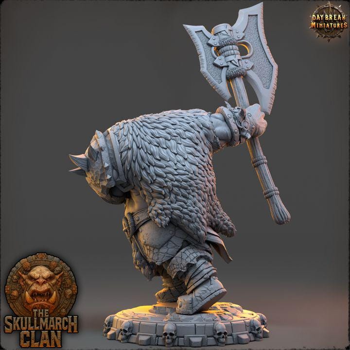 Urgan Lastfire - The Skullmarch Clan - 32mm Scale - Unpainted Miniature for DnD, Pathfinder, Tabletop RPGs - Daybreak Miniatures