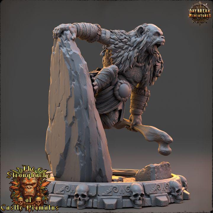 Tharn Duskaal, Strongbacks of Castle Primatus - 32mm Scale - Unpainted Miniature for DnD, Pathfinder, Tabletop RPGs - Daybreak Miniatures