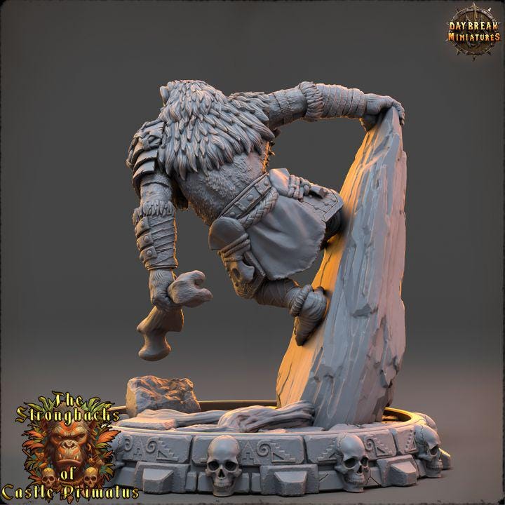 Tharn Duskaal, Strongbacks of Castle Primatus - 32mm Scale - Unpainted Miniature for DnD, Pathfinder, Tabletop RPGs - Daybreak Miniatures