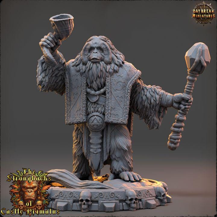 Urak Vaelor, Strongbacks of Castle Primatus - 32mm Scale - Unpainted Miniature for DnD, Pathfinder, Tabletop RPGs - Daybreak Miniatures