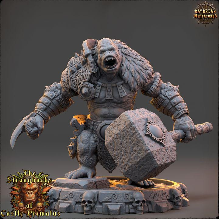 Raka Windar, Strongbacks of Castle Primatus - 32mm Scale - Unpainted Miniature for DnD, Pathfinder, Tabletop RPGs - Daybreak Miniatures