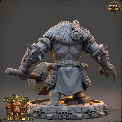 Raka Windar, Strongbacks of Castle Primatus - 32mm Scale - Unpainted Miniature for DnD, Pathfinder, Tabletop RPGs - Daybreak Miniatures