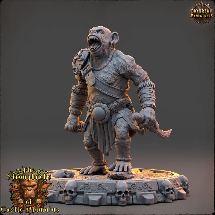 Mogar Stonemir, Strongbacks of Castle Primatus - 32mm Scale - Unpainted Miniature for DnD, Pathfinder, Tabletop RPGs - Daybreak Miniatures