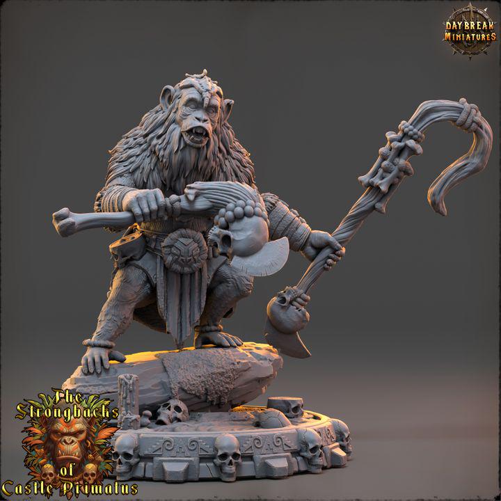 Brak Stormar, Strongbacks of Castle Primatus - 32mm Scale - Unpainted Miniature for DnD, Pathfinder, Tabletop RPGs - Daybreak Miniatures