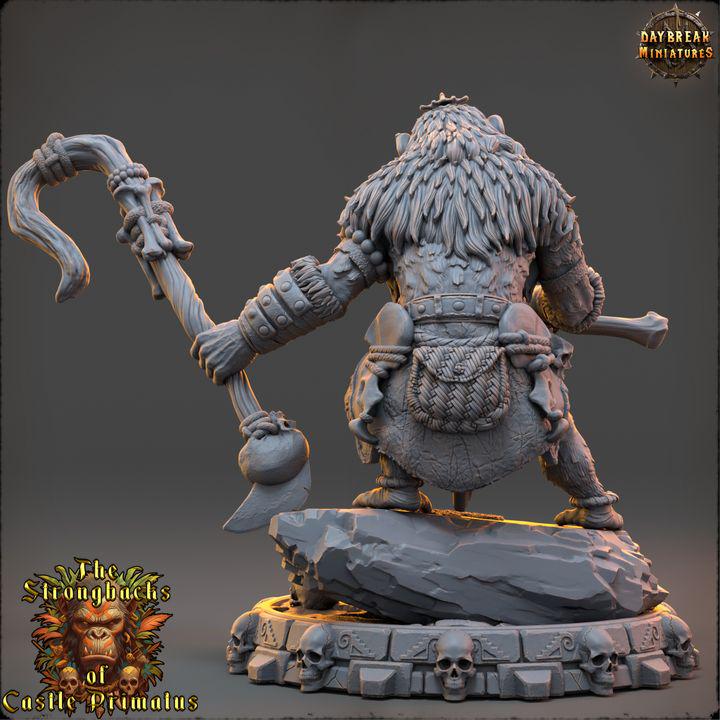 Brak Stormar, Strongbacks of Castle Primatus - 32mm Scale - Unpainted Miniature for DnD, Pathfinder, Tabletop RPGs - Daybreak Miniatures
