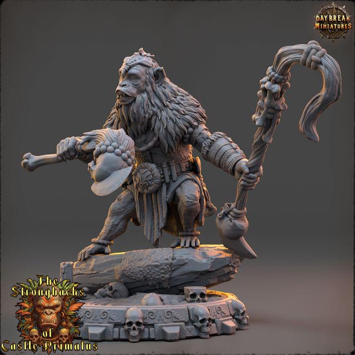 Brak Stormar, Strongbacks of Castle Primatus - 32mm Scale - Unpainted Miniature for DnD, Pathfinder, Tabletop RPGs - Daybreak Miniatures