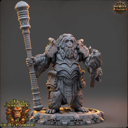 Hral Fyrnax, Strongbacks of Castle Primatus - 32mm Scale - Unpainted Miniature for DnD, Pathfinder, Tabletop RPGs - Daybreak Miniatures