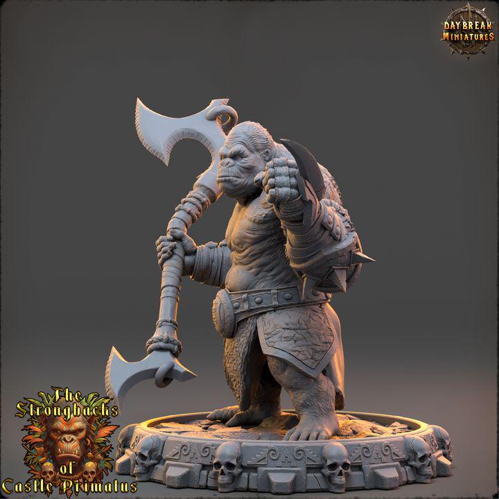 Balor Emryn, Strongbacks of Castle Primatus - 32mm Scale - Unpainted Miniature for DnD, Pathfinder, Tabletop RPGs - Daybreak Miniatures