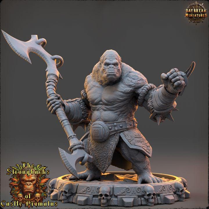 Balor Emryn, Strongbacks of Castle Primatus - 32mm Scale - Unpainted Miniature for DnD, Pathfinder, Tabletop RPGs - Daybreak Miniatures