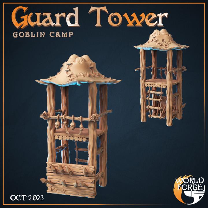 Goblin Guard Tower, Goblin Camp Collection - 32mm Scale - Unpainted Miniature for DnD, Pathfinder, Tabletop RPGs, Dioramas - World Forge