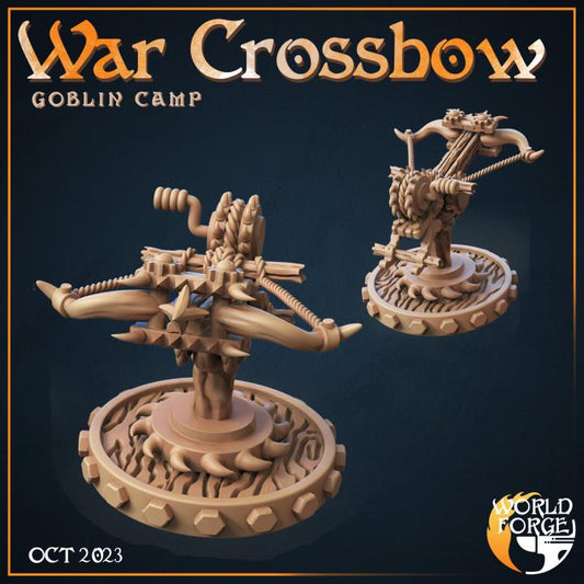 Goblin War Crossbow, Goblin Camp Collection - 32mm Scale - Unpainted Miniature for DnD, Pathfinder, Tabletop RPGs, Dioramas - World Forge